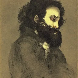 portrait of a depressed bearded man by goya