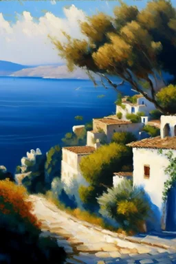 Greece landscape,painting