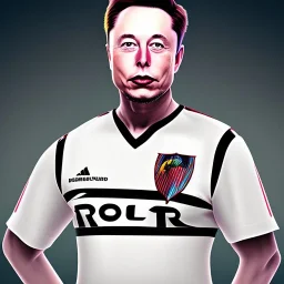 Elon Musk in a referee jersey officiating for a soccer match at Wembley Stadium