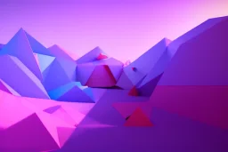 geometric installation abstract rgb 3D landscape