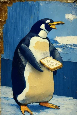 penguin eating sandwich by van gogh