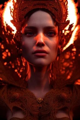 portrait of samantha prince set in fire, cinematic lighting, photorealistic, ornate, intricate, realistic, detailed, volumetric light and shadow, hyper HD, octane render, unreal engine insanely detailed and intricate, hypermaximalist, elegant, ornate, hyper-realistic, super detailed --v 4