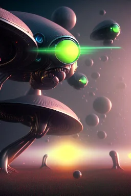 alien invasion clean art NFT, blender 3d