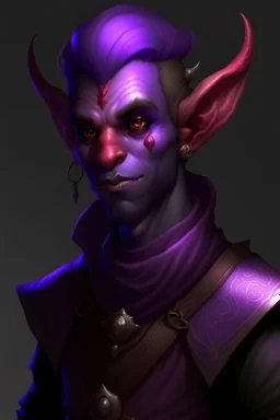 Purple-skinned male Tiefling