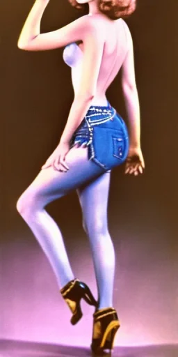 4k Ziegfeld Girl on jeans walking