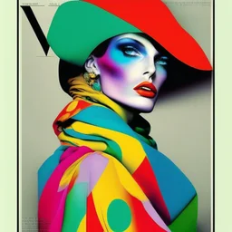 A vogue-like poster. No writing, no words. Colourful, fashion.