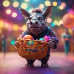 Jo Biden as hairy groove funk bat rhino hippie holding disco ball like a basket ball,bokeh like f/0.8, tilt-shift lens 8k, high detail, smooth render, down-light, unreal engine