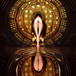 magic portal, glistening oiled shiny, intricate, Exquisite details and textures, highly detailed, digital painting by WLOP, Artgerm, Rembrandt, Gustav Klimt 8k