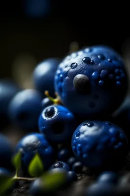 macro photo of blueberry, shot on Hasselblad h6d-400c, zeiss prime lens, bokeh like f/0.8, tilt-shift lens 8k, high detail, smooth render, down-light, unreal engine, prize winning