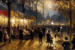 An oily carnival painted by Claude Monet