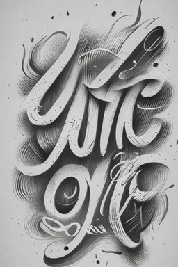 Hand two Lettering O style infinit with background white