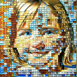 Mosaic portrait of beautiful child