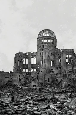 hiroshima dome, manga page, greyscale, big contrast