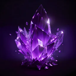 cyberpunk purple crystal shards, black background, purple lighting, video game icon