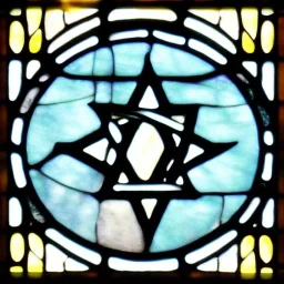 jewish symbol in stained glass