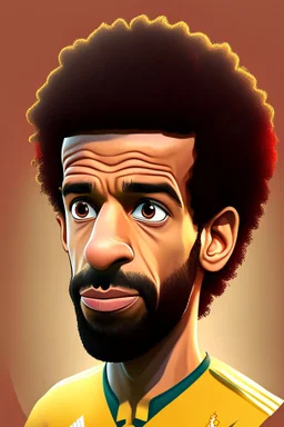 Mohamed Salah Egyptian soccer player ,cartoon 3d