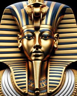 Tutankamón,calidad ultra, arte digital, hiperdetallada, hiperrrealista, 8k 3D, figura completa, cuerpo completo