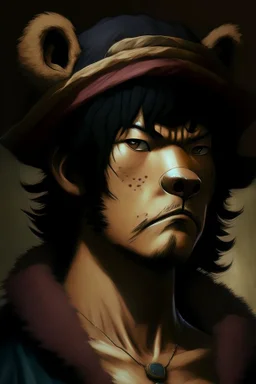 A portrait of Kuma, from One Piece anime; Caravaggio style