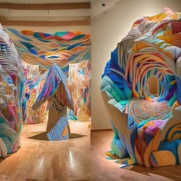 create larger-than-life fabric sculptures that dynamically change or transform as visitors navigate through the labyrinth. These sculptures could represent personal struggles, milestones, or moments of epiphany, using textiles to evoke powerful emotions and visually convey your transformation.