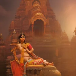  Indian temple cinematic, 8k, resolution concept art portrait by Greg Rutkowski, Artgerm, WLOP, Alphonse Mucha dynamic lighting hyperdetailed intricately detailed