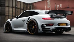UFO body kit porsche turbo mansory ,rear view, desktop wallpaper, 4K, Cinematic