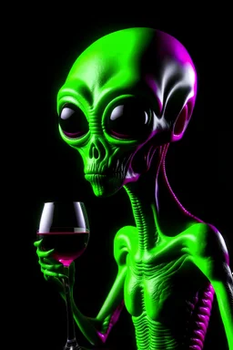 Mimozemšťan s pohárom vína