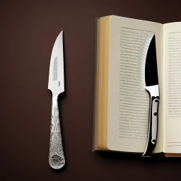 shiny fork and knifes on dinner table with cloth, book cover