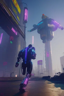 running ape, full body, 8k, cyberpunk2077