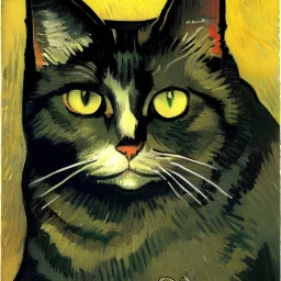 Portrait of a cat by Van Gogh