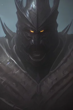 Black dragon scales on heavy armor and sword. 7ft tall, muscular, immense strength, fearsome appearance, hidden face, pure evil, mysterious, black smoke and shadow, aura of sinister, malevolence, and darkness, Standing prideful, confident, dominant.