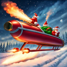 The sleigh belonging to Santa Claus has jets with afterburners