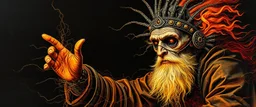 hi speed bad ass cyber punk baba vanga, painted by Rembrandt