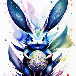 Cute Pokémon, watercolor illustration by <agnes cecile> <Jackson Pollock>, intricate detail , soft smooth lighting, soft pastel colors,