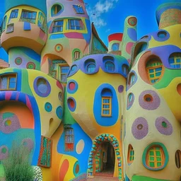 repetitive architectural structure hundertwasser style high definition