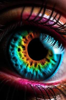 un ojo de colores extraños