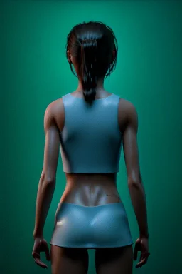 Ultra Realistic image, 25 years old brunette woman, Madrid, portrait, small stature, small chest, yakuza body tattoo, latex dress, short, rain, fog, dark, leds, neon, cyberpunk, vibrant color, highly detailed, art stations, concept art, smooth, unreal engine 5, god rays, ray tracing, RTX, lumen lighting, ultra detail, volumetric lighting.