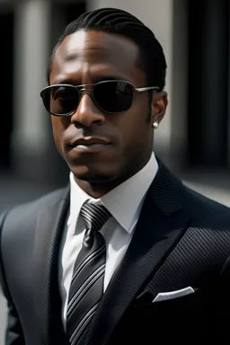 young black man politician, wearing sunglasses and a suit