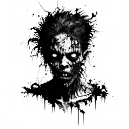 black zombie white background
