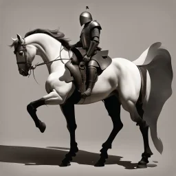 Knight riding a horse. Modern Art