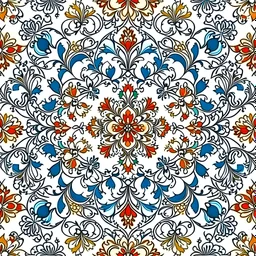 ottoman dynasty , ethnic pattern, coloring book , fabric, white background, ultra realistic , repeatable , seamless