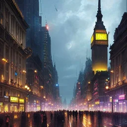 ,Gothic Trafalgar Square mixed with gothic shibuya crossing in gothic Metropolis,Gotham city, victorian dark Metropolis,Neoclassical Skyscraper,book illustration by Jean Baptiste Monge,Jeremy Mann, Details building cross section, strong lines, high contrast vibrant colors, highly detailed, , exterior illustration, croquis color illustration