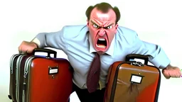 angry mr. dr. douchebag has lost his families travel luggage