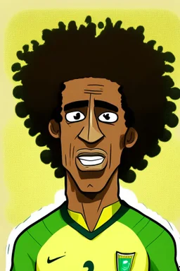 Luis Gustavo Brazilian football player . cartoon 2d