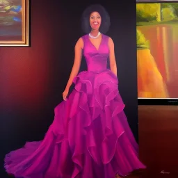 Full body portrait, painting, medium shot lady 3DCorporateMemphis