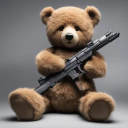 Teddy bear holding an AK-47