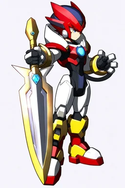 Megaman Zero Omega, Black and Red Armor, Lightning Sword, HD, Clean, Fixed Hands