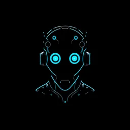 A cyborg logo design, black background