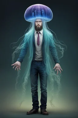 a half man, half jellyfish hybrid