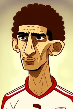 Omar Marmoush Egyptian football player ,cartoon 2d