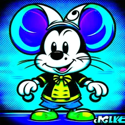 El ratón mikey chibi colorido